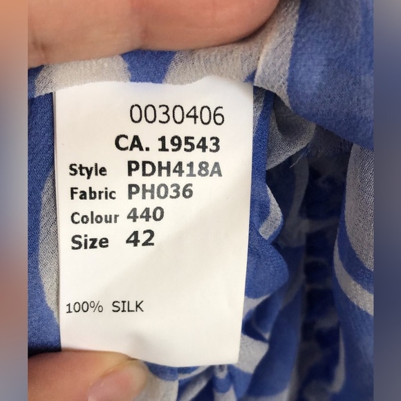 NWT Paul Smith Blue Henri Bendel Runway 100% Silk Ruffle Dress Resort Travel - Picture 8 of 9